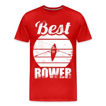 Rower - Men's Premium Organic T-Shirt - red - Front - Damien (186cm)