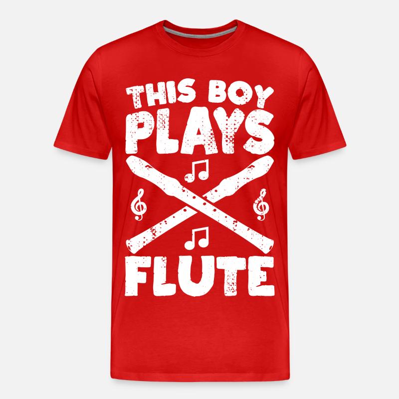 Dieser Junge spielt Flöte - Männer Premium Bio T-Shirt - Rot