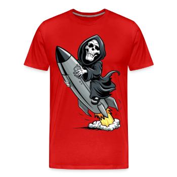Grim Reaper Missile - Men's Premium Organic T-Shirt - red - Front - Damien (186cm)