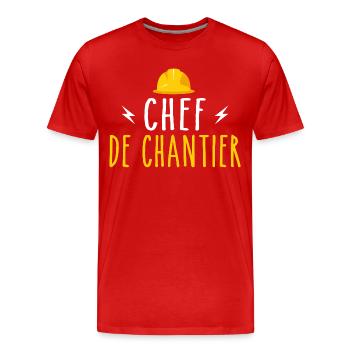 Bauleiter - Männer Premium Bio T-Shirt - Rot - Vorne - Damien (186cm)