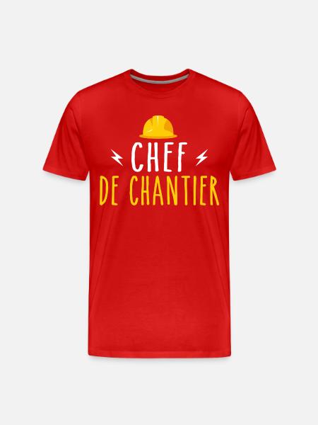 Bauleiter - Männer Premium Bio T-Shirt - Rot