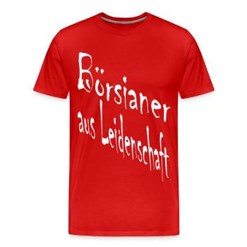 Traders passionnés de la bourse - T-shirt bio Premium Homme - rouge - Devant - Damien (186cm)