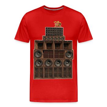 Reggae sound system - Men's Premium Organic T-Shirt - red - Front - Damien (186cm)