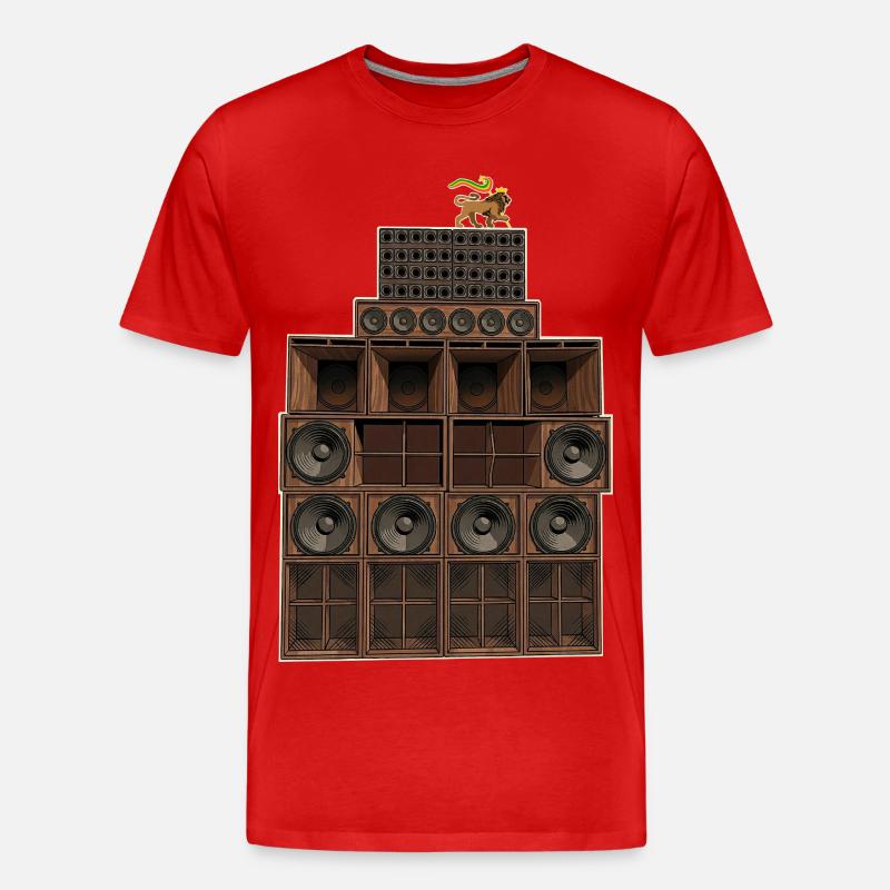 Reggae Soundsystem - Männer Premium Bio T-Shirt - Rot
