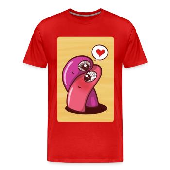 Un câlin de Enamora@s - T-shirt bio Premium Homme - rouge - Devant - Damien (186cm)