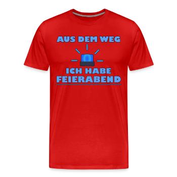 Feierabend Dienstschluss Wochenende Aus dem Weg - Männer Premium Bio T-Shirt - Rot - Vorne - Damien (186cm)
