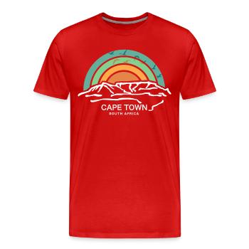 Le Cap, Le Cap, Afrique du Sud, Table Mountain Randonnée - T-shirt bio Premium Homme - rouge - Devant - Damien (186cm)