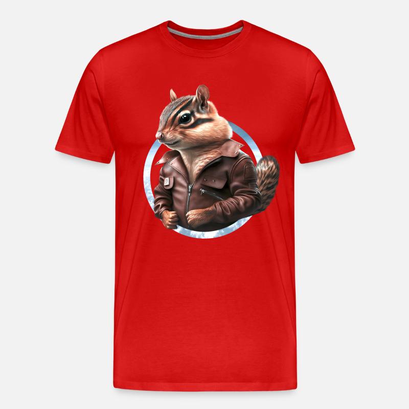Chipmunks Captain Leather Jacket Pilot - T-shirt bio Premium Homme - rouge