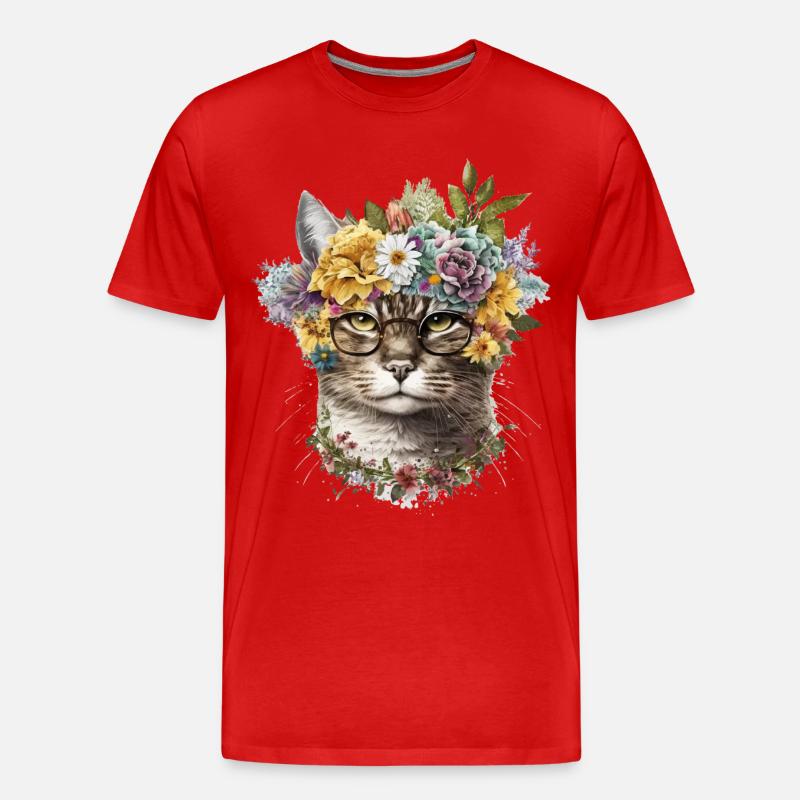Coole Katze - Männer Premium Bio T-Shirt - Rot
