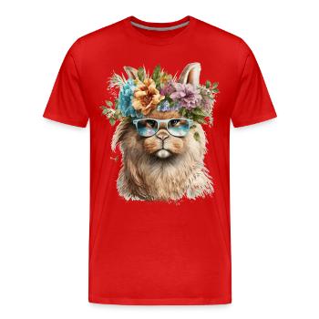 Funny Rabbit - Men's Premium Organic T-Shirt - red - Front - Damien (186cm)