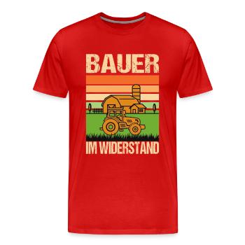 Bauer Im Widerstand Landwirt Protest Demonstration - Männer Premium Bio T-Shirt - Rot - Vorne - Damien (186cm)