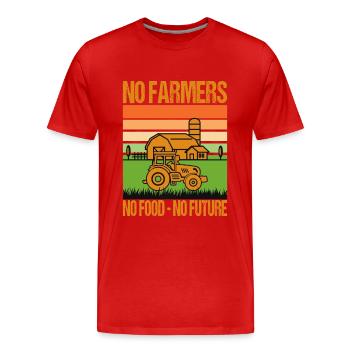 Landwirt Demo Protest No Farmers No Food No Future - Männer Premium Bio T-Shirt - Rot - Vorne - Damien (186cm)
