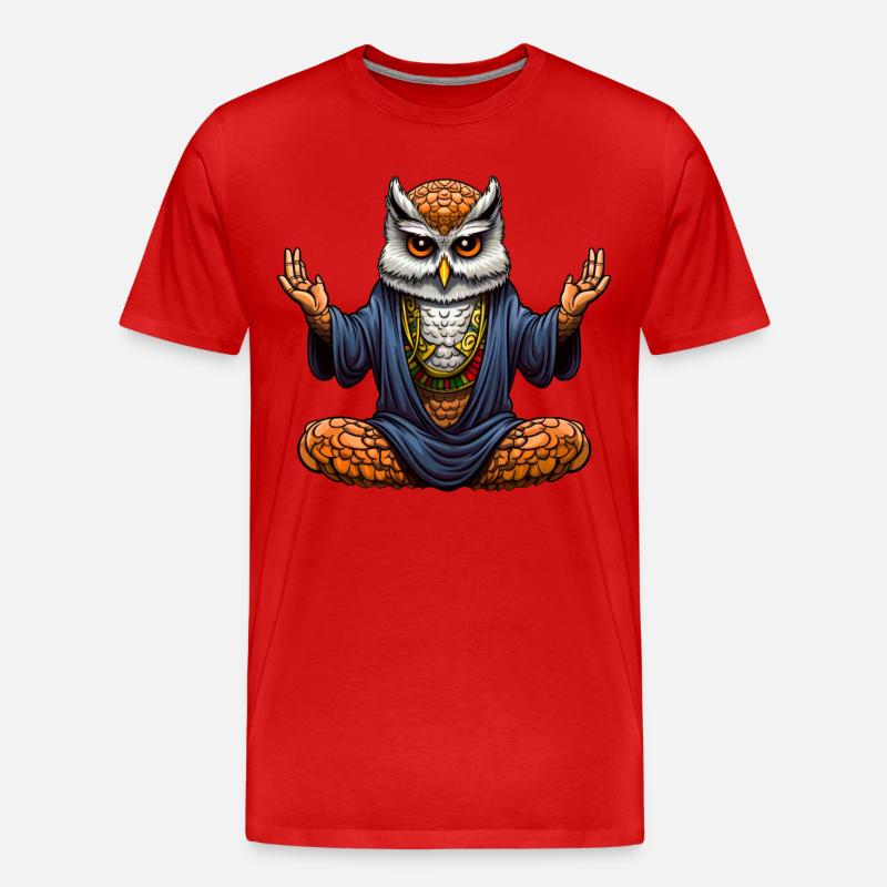 Yoga Eule - Männer Premium Bio T-Shirt - Rot