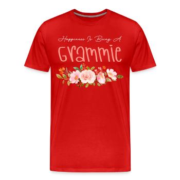 Glück Ist, Grammie Blumenblume Oma zu sein - Männer Premium Bio T-Shirt - Rot - Vorne - Damien (186cm)