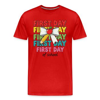 Back To School First Day Of School - Men's Premium Organic T-Shirt - red - Front - Damien (186cm)