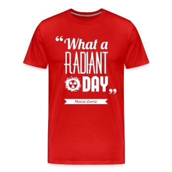 Citation Marie Curie - T-shirt bio Premium Homme - rouge - Devant - Damien (186cm)