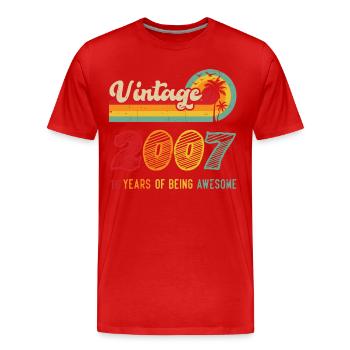 Jahrgang 2007, Geburtstagsgeschenk 16 Jahre - Männer Premium Bio T-Shirt - Rot - Vorne - Damien (186cm)
