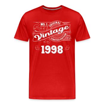 Né 1998 25ème anniversaire Cadeau homme / femme - T-shirt bio Premium Homme - rouge - Devant - Damien (186cm)