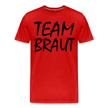 Team Braut - Männer Premium Bio T-Shirt - Rot - Vorne - Damien (186cm)