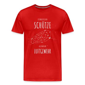 Sternzeichen Schütze Aszendent Luftgewehr - Männer Premium Bio T-Shirt - Rot - Vorne - Damien (186cm)