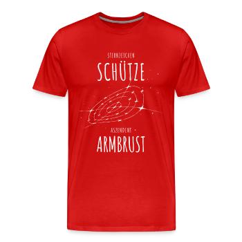 Sternzeichen Schütze Aszendent Armbrust - Sport - Männer Premium Bio T-Shirt - Rot - Vorne - Damien (186cm)