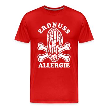 Erdnuss Allergie - Allergisch gegen Erdnüsse - Männer Premium Bio T-Shirt - Rot - Vorne - Damien (186cm)