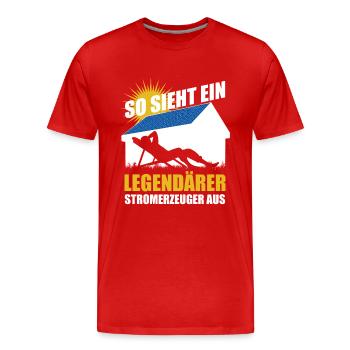 So sieht ein legendärer Stromerzeuger aus - Solar - Männer Premium Bio T-Shirt - Rot - Vorne - Damien (186cm)