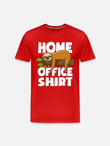 Sloth - Home office shirt - Gift - Men's Premium Organic T-Shirt - red