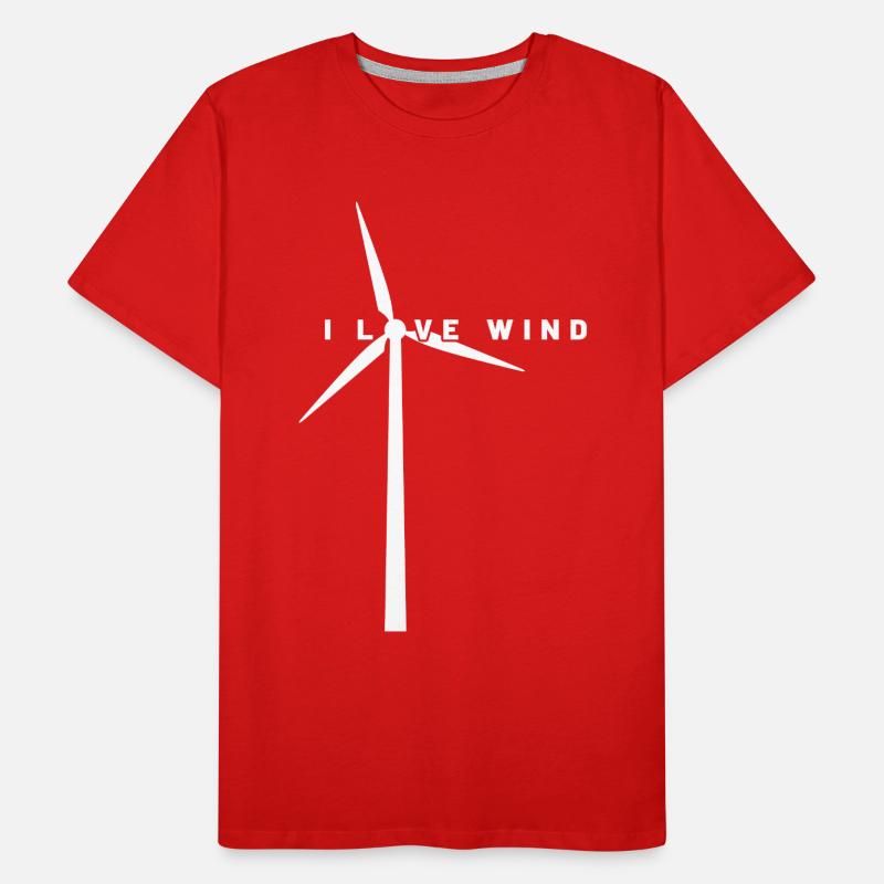 Énergie éolienne - J’aime le vent - Énergie éolienne - Parc éolien T-shirt bio Premium Homme
