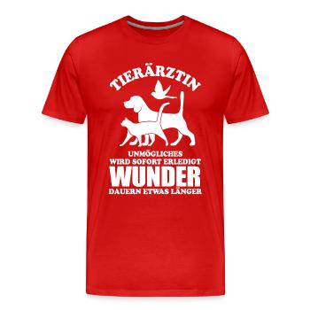 Tierärztin - Unmögliches wird sofort erledigt - Männer Premium Bio T-Shirt - Rot - Vorne - Damien (186cm)