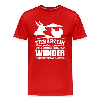 Tierärztin - Unmögliches wird sofort erledigt - Männer Premium Bio T-Shirt - Rot - Vorne - Damien (186cm)