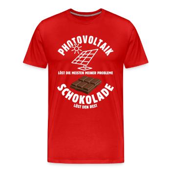 Photovoltaik löst meine Probleme - Schoko Spruch - Männer Premium Bio T-Shirt - Rot - Vorne - Damien (186cm)