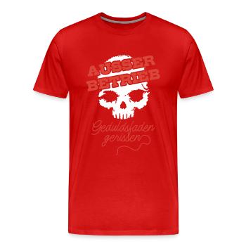 Totenkopf, Außer Betrieb Geduldsfaden gerissen - Männer Premium Bio T-Shirt - Rot - Vorne - Damien (186cm)