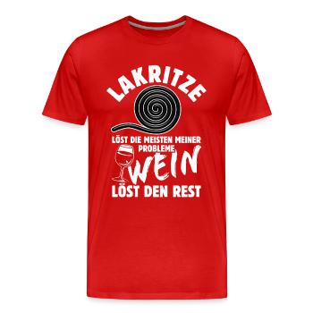 Lakritze löst meine Probleme - Wein Spruch - Männer Premium Bio T-Shirt - Rot - Vorne - Damien (186cm)
