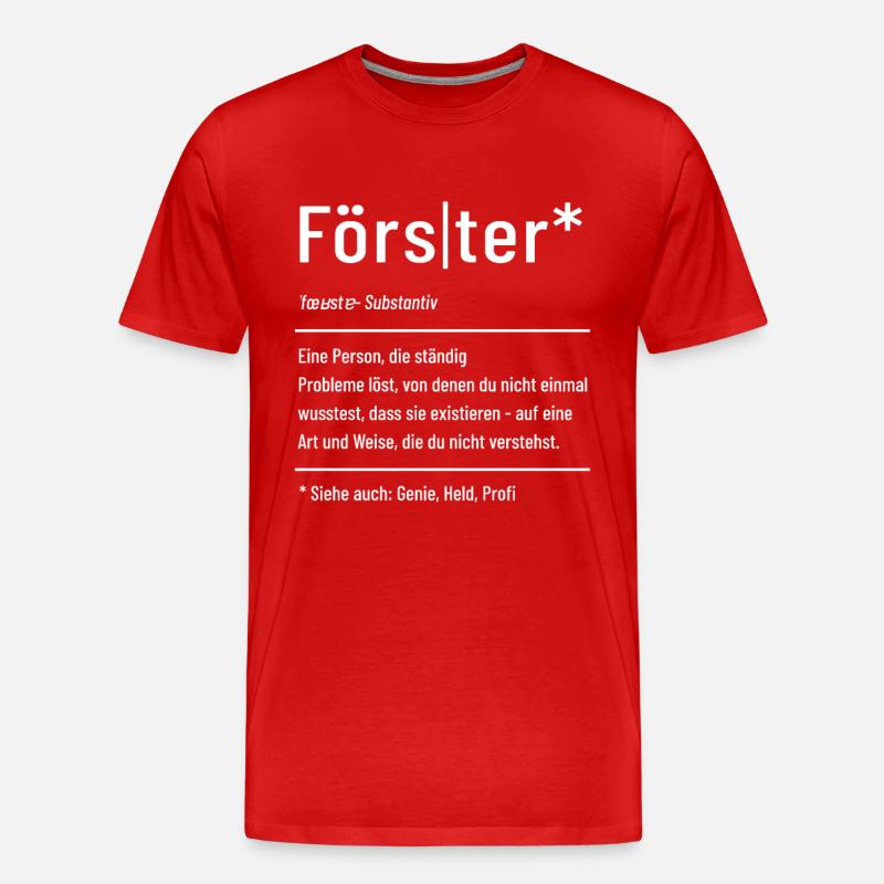 Förster - Definition - Lexikon - Männer Premium Bio T-Shirt - Rot