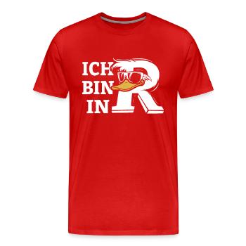 Ich bin in Rente - Ente Cartoon - Rentner - Männer Premium Bio T-Shirt - Rot - Vorne - Damien (186cm)