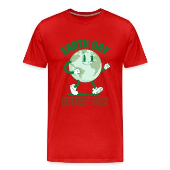 Jour de la Terre tous les jours - T-shirt bio Premium Homme - rouge - Devant - Damien (186cm)