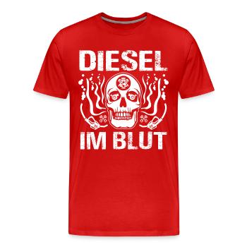 Diesel im Blut - Männer Premium Bio T-Shirt - Rot - Vorne - Damien (186cm)
