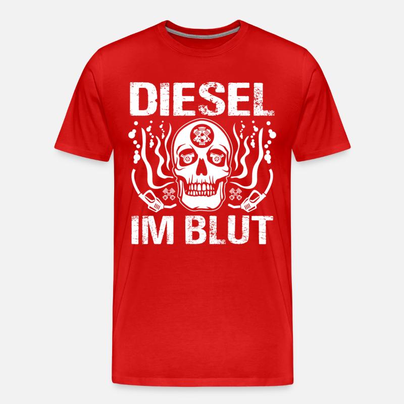 Diesel im Blut - Männer Premium Bio T-Shirt - Rot