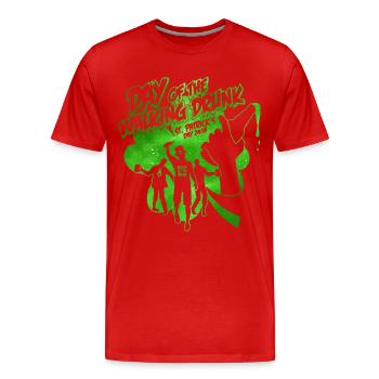 Day of the walking drunk - St Patricks day 2018 - Men's Premium Organic T-Shirt - red - Front - Damien (186cm)