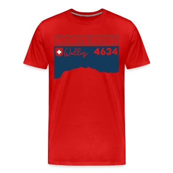 Monte Rosa Massif Dufourspitze Hike Valais - Men's Premium Organic T-Shirt - red - Front - Damien (186cm)