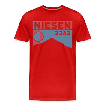 Niesen Berg Wandern Wanderung Souvenir Thunersee - Männer Premium Bio T-Shirt - Rot - Vorne - Damien (186cm)