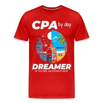 CPA Daydreams: Balance zwischen Arbeit und Glückseligkeit in Split - Männer Premium Bio T-Shirt - Rot - Vorne - Damien (186cm)