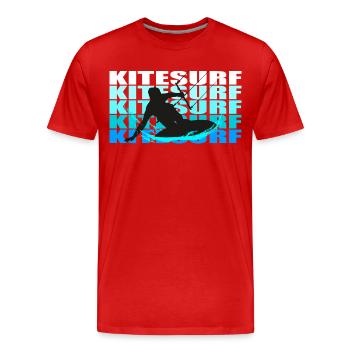 Kitesurf - Männer Premium Bio T-Shirt - Rot - Vorne - Damien (186cm)