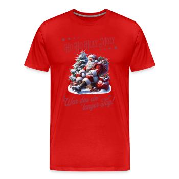 Ho Ho Holy Moly – Le Père Noël a besoin d’une pause ! - T-shirt bio Premium Homme - rouge - Devant - Damien (186cm)