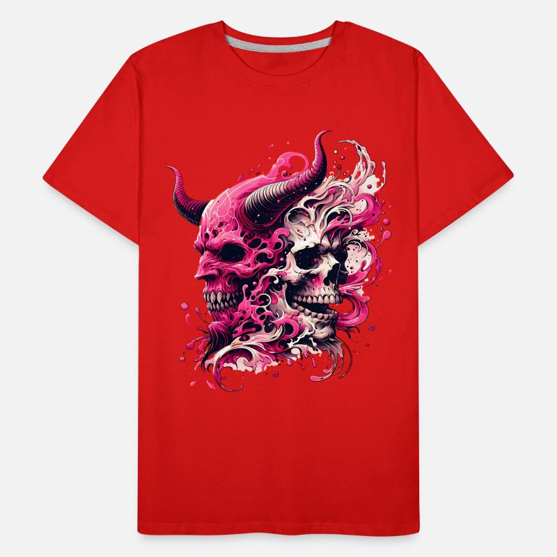 Demonic Skull Pink Explosion Skull & Demon Men's Premium Organic T-Shirt