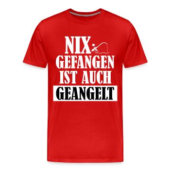 Angeln - Männer Premium Bio T-Shirt - Rot - Vorne - Damien (186cm)