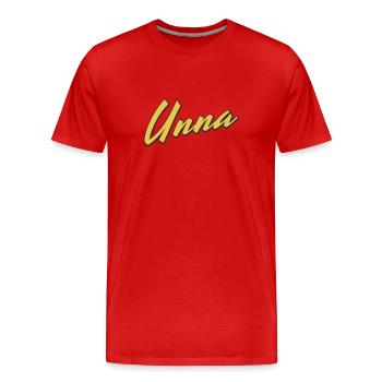 Unna - Männer Premium Bio T-Shirt - Rot - Vorne - Damien (186cm)