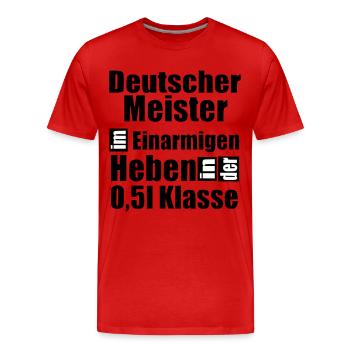 Deutscher Meister Heben 0 5l Klasse Statement Bier - Männer Premium Bio T-Shirt - Rot - Vorne - Damien (186cm)