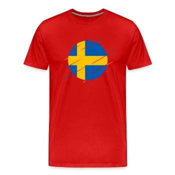 Schweden - Männer Premium Bio T-Shirt - Rot - Vorne - Damien (186cm)